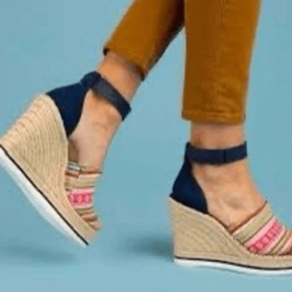 TOMS Espadrille Wedge Sandals - Picture 2 of 6
